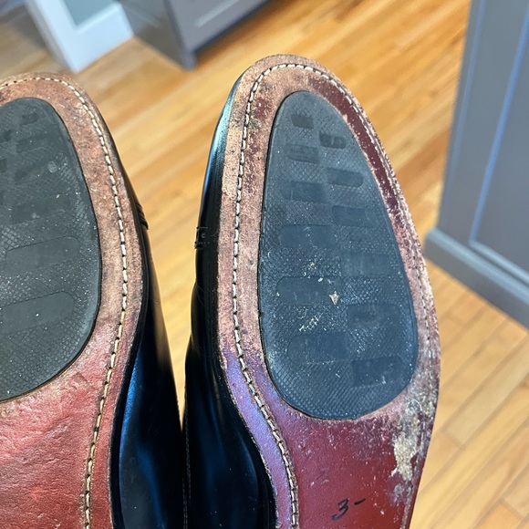 Florsheim Black Leather Dress Shoes Mens 11 D Lexington Cap Toe Oxford 20382